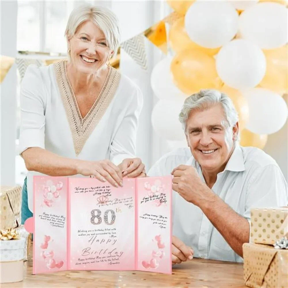 Pink Gold Birthday Guestbook Sign In Board Party Decoration Keepsake Display